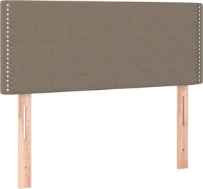 vidaXL Κρεβάτι Boxspring με Στρώμα &amp; LED Taupe 90x190 εκ. Υφασμάτινο