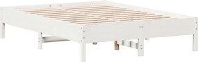 vidaXL Σκελετός Κρεβ. Χωρίς Στρώμα Λευκό 140x190 εκ Μασίφ Πεύκο