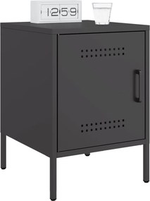 vidaXL Κομοδίνο Μαύρο 36x39x50,5 εκ. από Χάλυβα