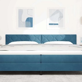 vidaXL LED Κεφαλάρι με φώτα λωρίδας LED Σκούρο Μπλε 200 cm Βελούδο