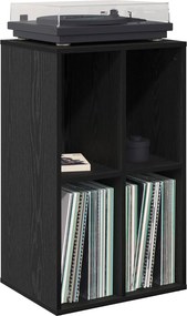vidaXL Ντουλάπι δίσκων βινυλίου Μαύρη Δρυς 44,5 x 36,5 x 74,5 εκ
