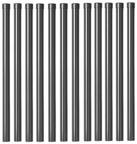 vidaXL Πό posts φράχτη 12 pcs Γκρι 90 cm Ατσάλι με Επικάλυψη Πούδρας
