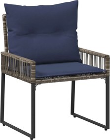 vidaXL Σετ Εξωτερικών Επίπλων 11 τμχ. Γκρι και Navy Blue