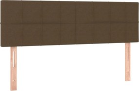vidaXL Κρεβάτι Boxspring με Στρώμα Σκούρο Καφέ 140x200 εκ Υφασμάτινο