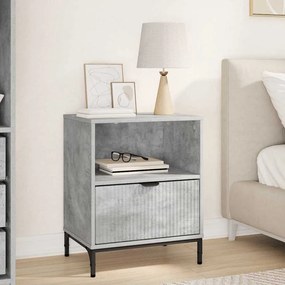 vidaXL Κομοδίνο Γκρι σκυροδέματος 49 x 36 x 61 εκ Επεξεργασμένο ξύλο