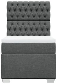 VidaXL Κρεβάτι Boxspring με Στρώμα Σκούρο Γκρι 80x200 εκ. Υφασμάτινο