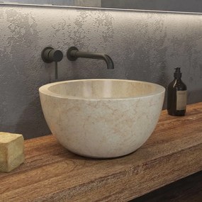 KARAG LEYLA Νιπτήρας επικαθήμενος πέτρινος LEYLA Cream KARAG Ø40x20cm KARAG-5206836064826