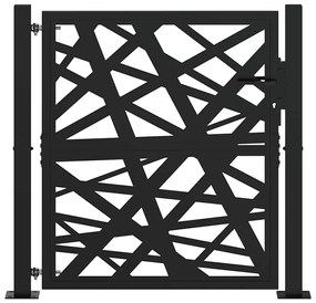 vidaXL Πύλη κήπου Μαύρη 105x106 cm Ατσάλινη ελαφριά σχεδίαση