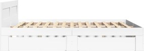 vidaXL Πλαίσιο Κρεβατιού με κεφαλάριου Λευκό 120x190 εκ Επεξεργ. Ξύλο