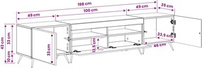 vidaXL 5 Τεμάχια LED Τηλεοπτικού Ντουλαπιού Artisan Δρυς