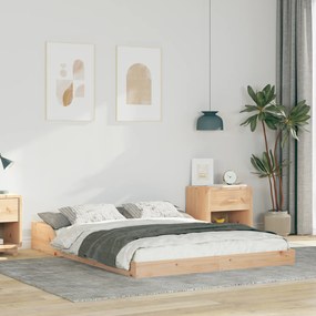 vidaXL Σκελετός Κρεβατιού Καφέ 140 x 190 cm Μασίφ ξύλο πεύκου