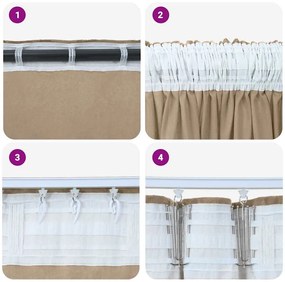 vidaXL Κουρτίνα με κουρτίνες 2 pcs Μπρονζέ 140 x 140 cm Βελούδο