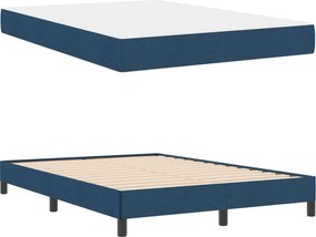 vidaXL Κρεβάτι με ελατήρια Μπλε 140 x 190 cm ύφασμα