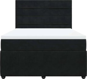 vidaXL Κρεβάτι Boxspring με Στρώμα Μαύρο 160x200 εκ. Βελούδινο