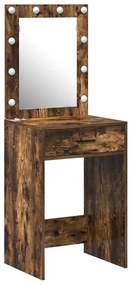 vidaXL Κομοδίνο Καπνιστή δρυς 50 x 41 x 135 εκ Επεξεργασμένο ξύλο