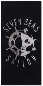 Πετσέτα Θαλάσσης Seven Seas Black Nef-Nef Θαλάσσης 80x160cm 100% Cotton