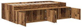 vidaXL Κρεβάτι αποθήκευσης Παλαιού Ξύλου 90x200 εκ.
