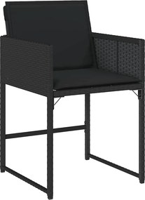 vidaXL Σετ Τραπεζαρίας Κήπου 13τεμ. Μαύρο από Συνθ. Ρατάν με Μαξιλάρια