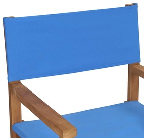 Καρέκλα Σκηνοθέτη Μπλε από Μασίφ Ξύλο Teak - Μπλε