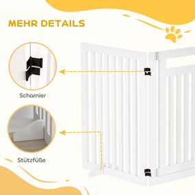 Pet Gate Stair Gate Safety Gate 4 τεμαχίων Πτυσσόμενο λευκό
