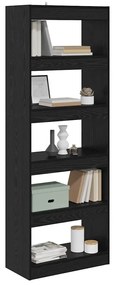 vidaXL Βιβλιοθήκη Μαύρη δρυς 60 x 30 x 166 εκ Επεξεργασμένο ξύλο