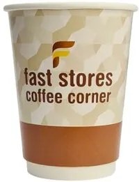 FAST STORES COFFEE CORNER χάρτινα ποτήρια καφέ, 8oz, χωρίς καπάκι, 20τμχ