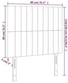 Κεφαλάρι Κρεβατιού LED Σκούρο Μπλε 80x5x118/128 εκ. Βελούδινο - Μπλε