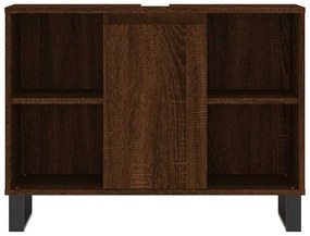 vidaXL Ντουλάπι Μπάνιου Καφέ Δρυς 80 x 33 x 60 εκ. Επεξεργασμένο Ξύλο