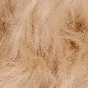 vidaXL Χαλί από τεχνητό πρόβειο δέρμα TAFALLA Μπεζ Ø 120 cm