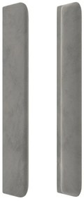 vidaXL Κεφαλάρι με Πτερύγια Ανοιχτό Γκρι 203x16x118/128 εκ. Βελούδινο