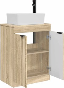vidaXL Καθρέφτης μπάνιου με νιπτήρα Sonoma Δρυς 54 x 35 x 83 εκ