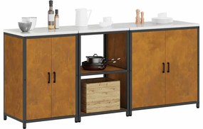 vidaXL Σετ Αποθήκευσης Κουζίνας Άλλο 3 pcs Σκ rusty 210 x 50 x 92 εκ
