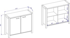 Μπουφές Amelie 2D - 112.20Χ40.60Χ90.70cm