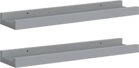 vidaXL Ράφια για Κορνίζες 2 τεμ. Γκρι 40 x 9 x 3 εκ. από MDF