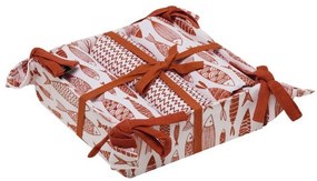 Πετσέτες Κουζίνας Pane 251 Σε Καλαθάκι (Σετ 4τμχ) Red-White Kentia 40x70cm 100% Βαμβάκι