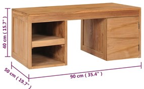 vidaXL Τραπεζάκι Σαλονιού 90 x 50 x 40 εκ. από Μασίφ Ξύλο Teak