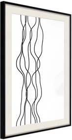 Αφίσα - Wavy Lines - 20x30 - Μαύρο - Με πασπαρτού