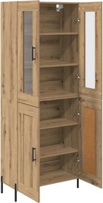 vidaXL Highboard Artisan Oak 69,5 x 34 x 180 εκ. Επεξεργασμένο ξύλο