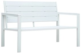 vidaXL Παγκάκι Κήπου Λευκό με Όψη Ξύλου 120 εκ. από HDPE