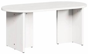 vidaXL Τραπεζάκι σαλονιού Λευκό 80 x 39.5 x 35 εκ. Μασίφ ξύλο πεύκου