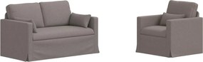 vidaXL Καναπές 120cm 2 pcs Taupe Μέταλλο