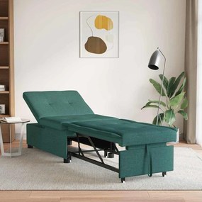 vidaXL Κρεβάτι καναπές Σκούρο πράσινο 194 x 67 x 37 εκ ύφασμα