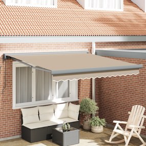 vidaXL Αυτόματη Αναδιπλούμενη Τέντα Μπεζ 300 x 250 cm