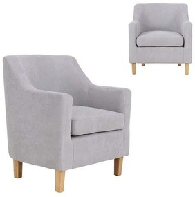 Πολυθρόνα Beta Ε7130,3 Light Grey Wood, Fabric