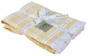 Ποτηρόπανα 0709 (Σετ 2τμχ) Yellow-White Das Home 100% Cotton