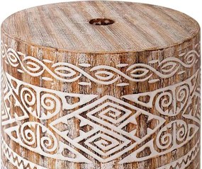 vidaXL Βάση ομπρέλας 23 kg Λευκό πλυμένο Στερεό ξύλο Κυλινδρικός