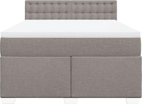 vidaXL Κρεβάτι Boxspring με Στρώμα Taupe 160x200 εκ. Υφασμάτινο