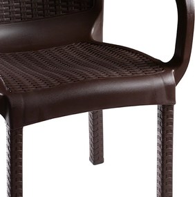 Πολυθρόνα Festive pakoworld PP σκούρο καφέ