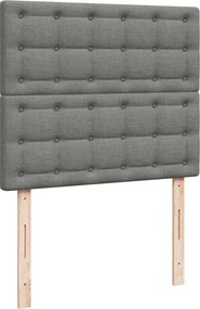vidaXL Κρεβάτι Boxspring με Στρώμα Σκούρο Γκρι 120x190 εκ Υφασμάτινο