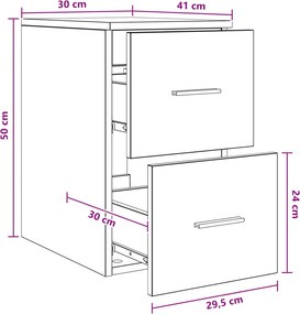 vidaXL Ντουλάπι Μπάνιου Ενδιάμεσο Μαύρη Δρυς 30 x 41 x 50 εκ.